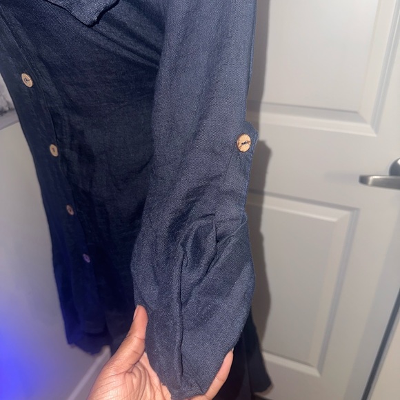 Denim High Low Button Down Dress - Picture 5 of 5